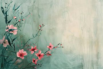 Bloemen Japan van Poster Art Shop