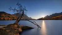 Zonsondergang op het meer van Sils van Thomas Rieger thumbnail