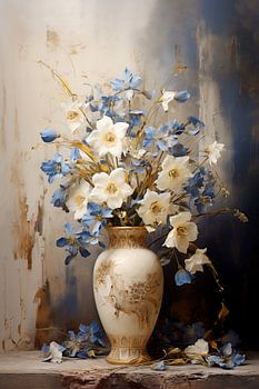 Peinture romantique d'un bouquet floral