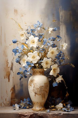 Romantisch Bloemenboeket Schilderij