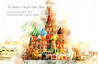 St. Basilius Kathedrale, Aquarell, Moskau von Theodor Decker Miniaturansicht