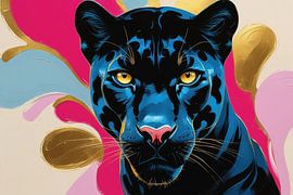 Grafik Panther mit Spritzern