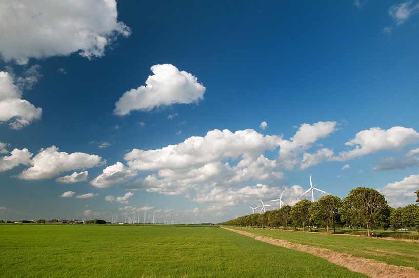 Windmolens in landschap van Ivonne Wierink