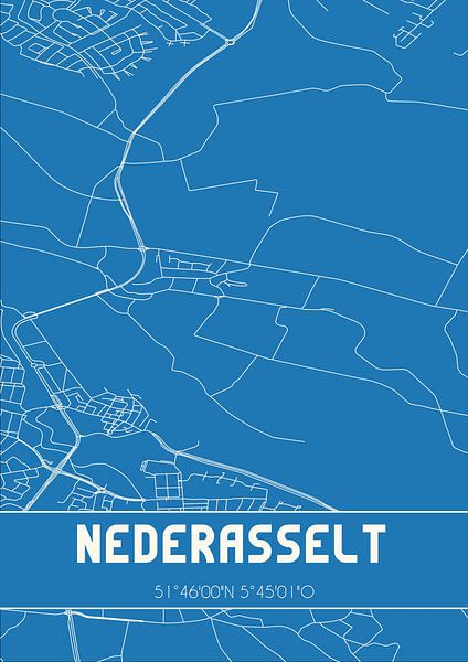 Blueprint | Map | Nederasselt (Gelderland) by Prints of Place