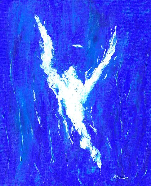 Aartsengel Michaël abstract schilderij van Sandra Steinke