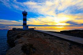 Lighthouse with sunset by Dieter Fischer