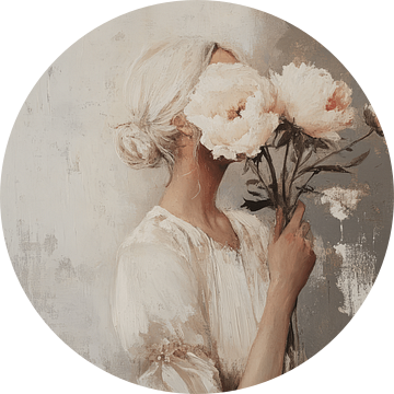 Portret met een romantische uitstraling in wit van Carla Van Iersel