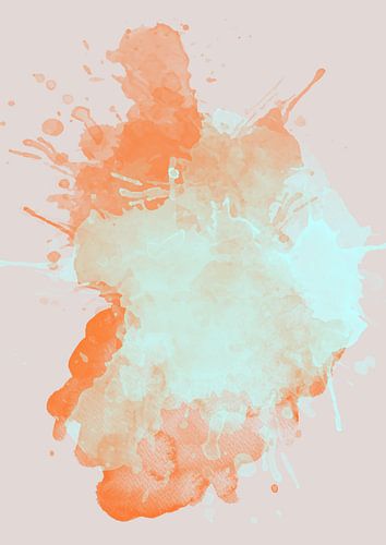 Aquarellspritzer (orange-blau)