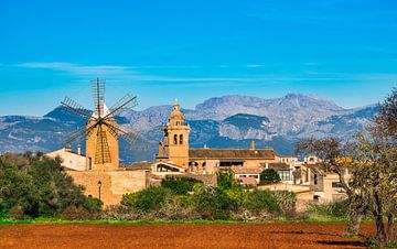 Mooi dorp Algaida met idyllisch landschap op Mallorca van Alex Winter
