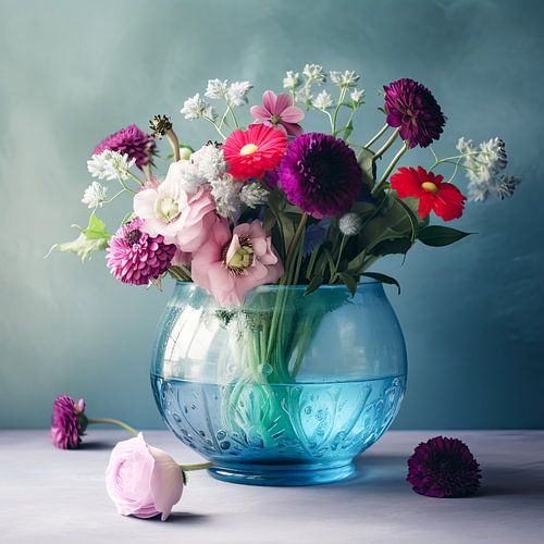 Summer wildflowers in vase still life