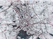 Kaart van Erfurt in de stijl 'White Winter' van Maporia thumbnail