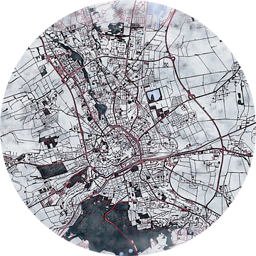 Kaart van Erfurt in de stijl 'White Winter' van Maporia