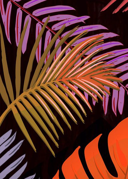 TROPICAL LEAVES & BLACK no2f par Pia Schneider