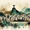 Rio de Janeiro: Stadtlandschaft unter Christusstatue von artefacti