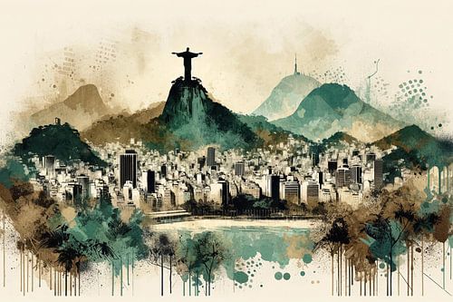 Rio de Janeiro: Stadsgezicht onder het standbeeld van Christus de Verlosser