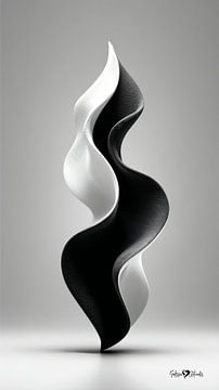 Monochrome Flow - Abstract Black and White Art in Motion