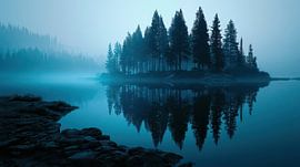 Blick auf einen mystischen Waldsee von Egon Zitter