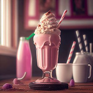 Verführerischer Milchshake Erdbeere