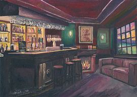 Soirée pub avec bar et cheminée dans les Highlands écossais isolés