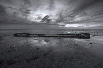 Schiffswrack im Wattenmeer