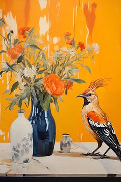 De vogel en de bloemen van NJ Midnight Studio