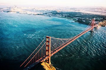 Aerial view of Golden Gate Bridge by Walljar
