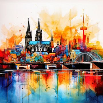 Abstrakte Köln Skyline von ARTemberaubend