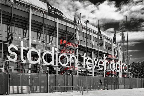 Side view of Feijenoord Stadium De Kuip Rotterdam-South 2020