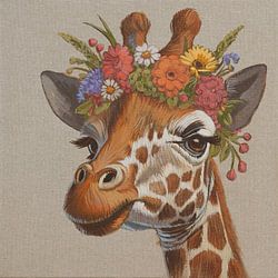 Bloemenmeisje Giraffe