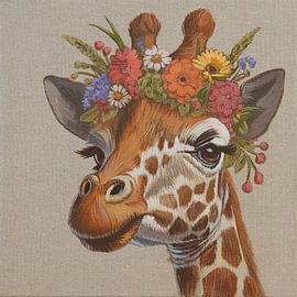 Blumenkind Giraffe von Sandra Kolondam