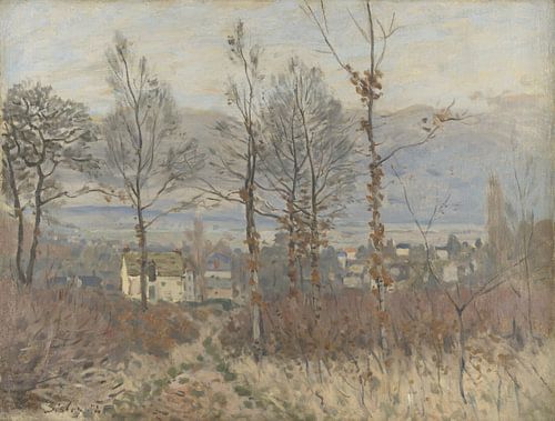 Gezicht op Louveciennes in de herfst, Alfed Sisley