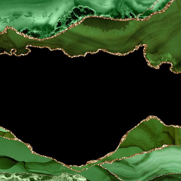 Green &amp; Gold Agate Texture 18 von Aloke Design