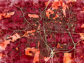 Karte von Dachau im stil 'Amber Autumn' von Maporia