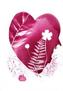 Coeur de rose sauvage avec fleurs sur Lies Praet