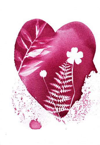 Wild Roos Hart met bloemen