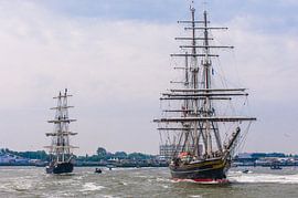 Sailing ship The City of Amsterdam and the Mercedes by Brian Morgan