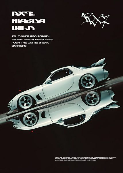 Mazda RX-7 Poster van Ali Firdaus