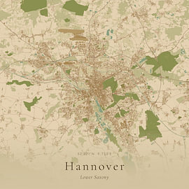 Historische Landkarte von Hannover, Deutschland