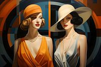 Two ladies in timeless Art Deco style