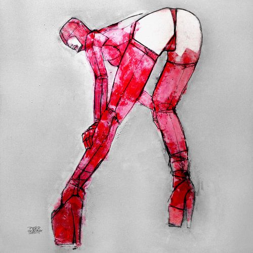 schilderij van een model in latex