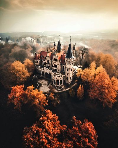 Sprookjeskasteel van bovenaf