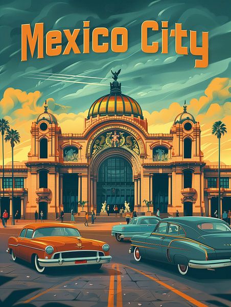 Historisches Mexiko-Stadt: Vintage Urban Culture Kunst von Travel Shop