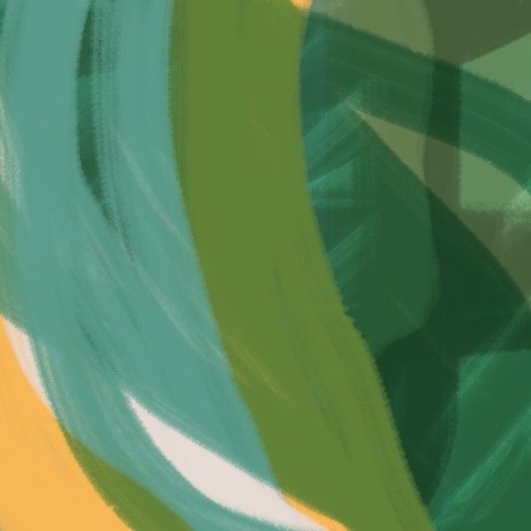 Abstracte kunst in neon- en pastelkleuren. Groene kleuren van Dina Dankers