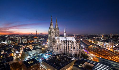 Cathédrale de Cologne la nuit