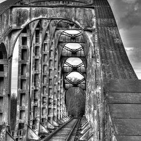 Black and white old bridge by P van Beek