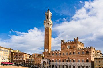 Gezicht op het Palazzo Pubblico stadhuis in Siena, Italië van Rico Ködder