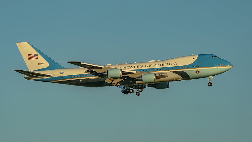 Air Force One arrives in Brussels. by Jaap van den Berg