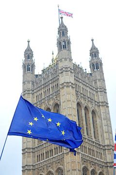 EU vlag voor Houses of Parliament VK van Richard Wareham