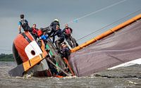 Skûtsje almost capsizes in gust of wind. by ThomasVaer Tom Coehoorn thumbnail