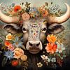 Peinture de fleurs de bison sur Peinture Abstraite